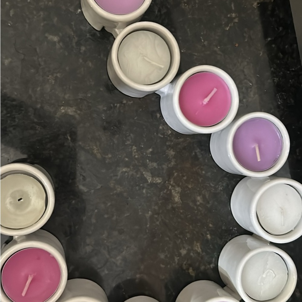 IKEA Pink and Purple Candle Holders Accents